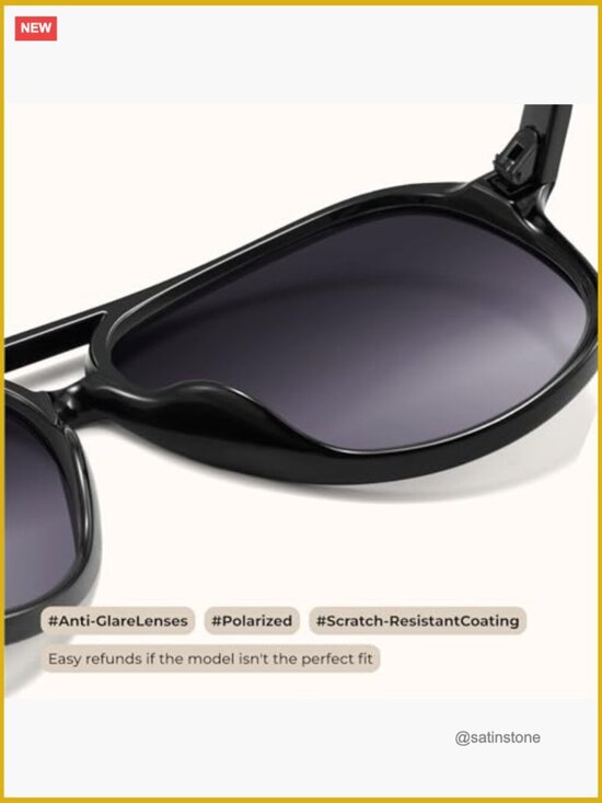 Plastic Frame Polarized Aviator Sunglasses UV Protection Retro Style main image 4